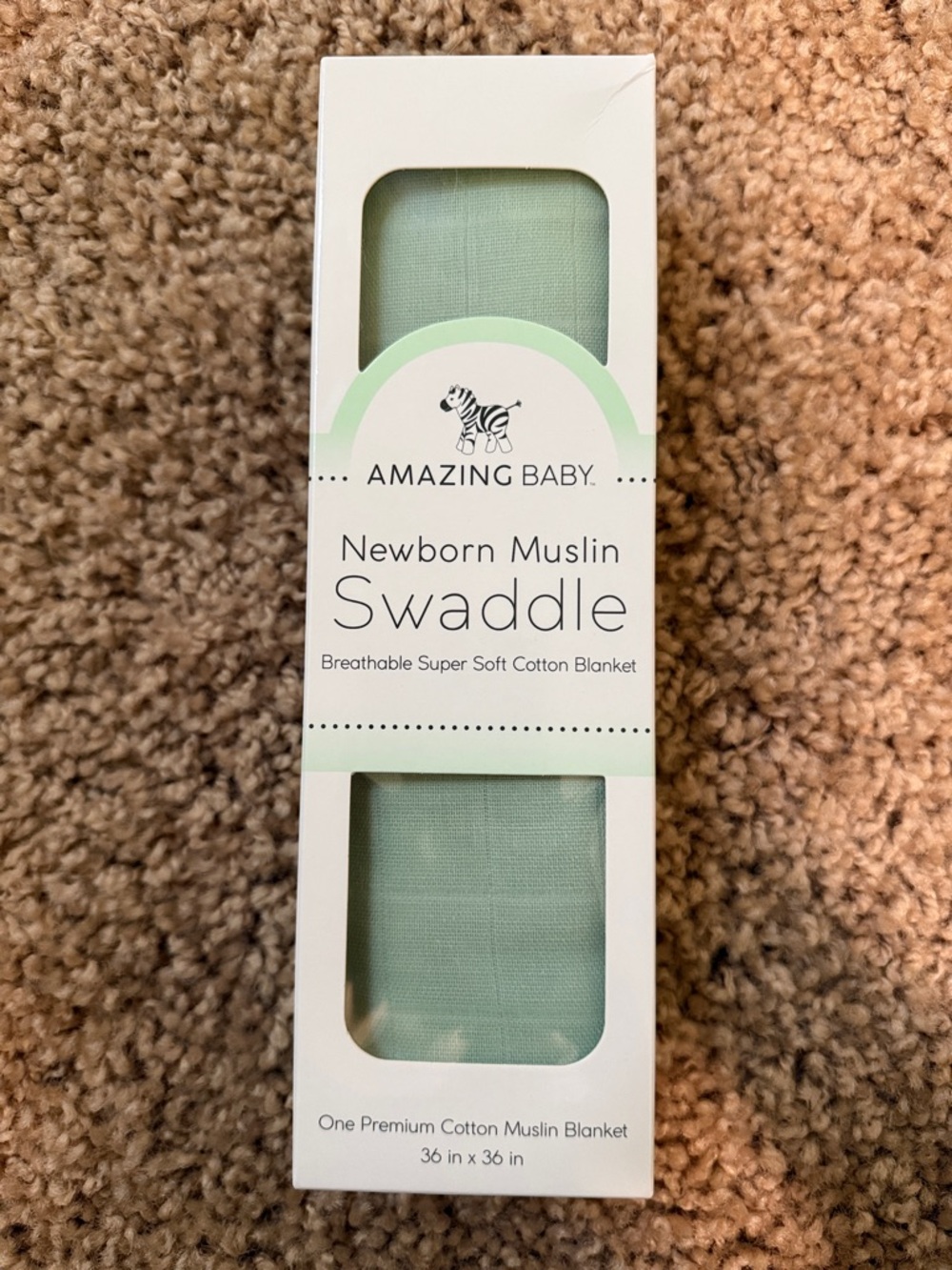 NWT Newborn Muslin Swaddle Blanket - Sage Green